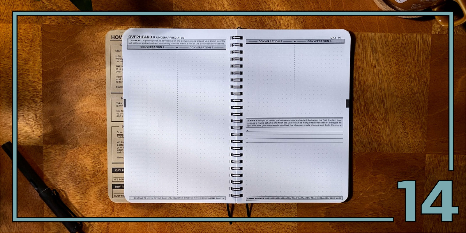 Practice Workbook open to the Overheard & Underappreciated exercise