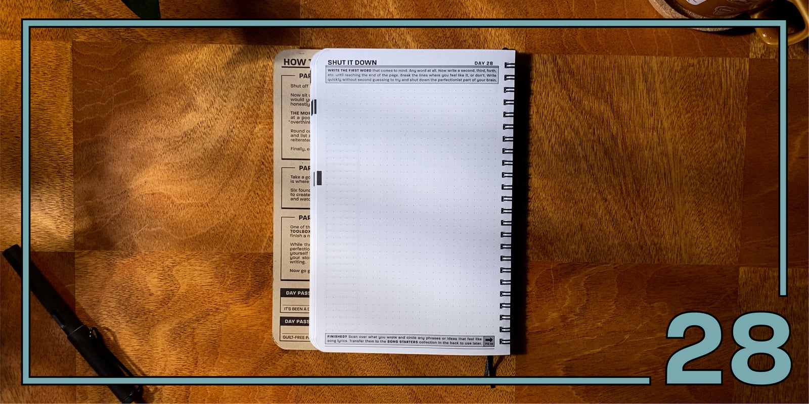 Practice Workbook open to the Shut It Down exercise